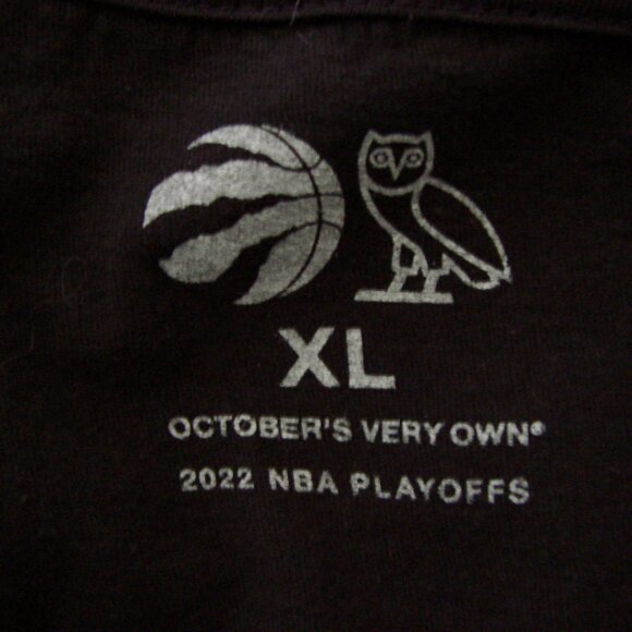 OVO Black Tee Shirt October's Very Own Toronto Raptors 2022 NBA Playoff Drake XL - Picture 3 of 9